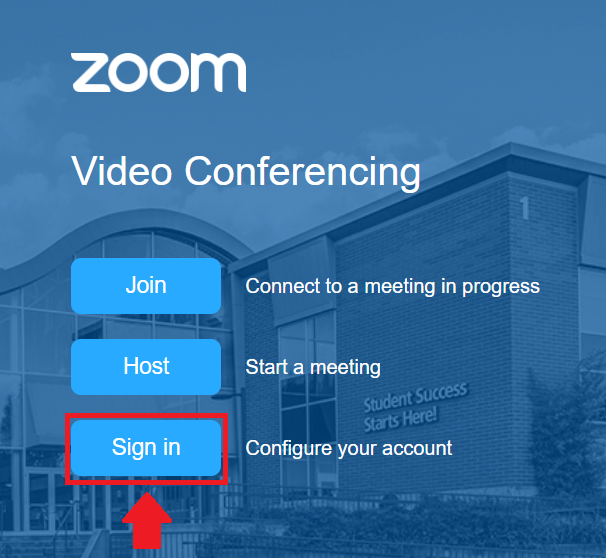 lane community college zoom page with sign in button highlighted