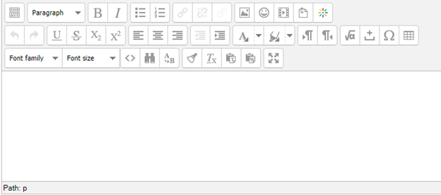 The image shows the advanced text editor. 