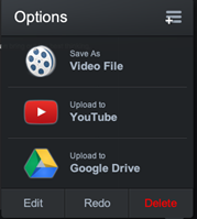 Upload Options window in screencast-o-matic.