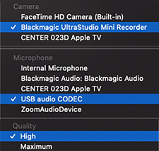 camera source menu