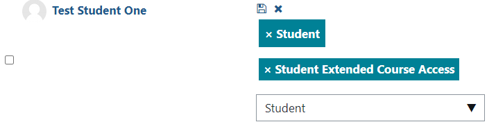 Student with role extended course access