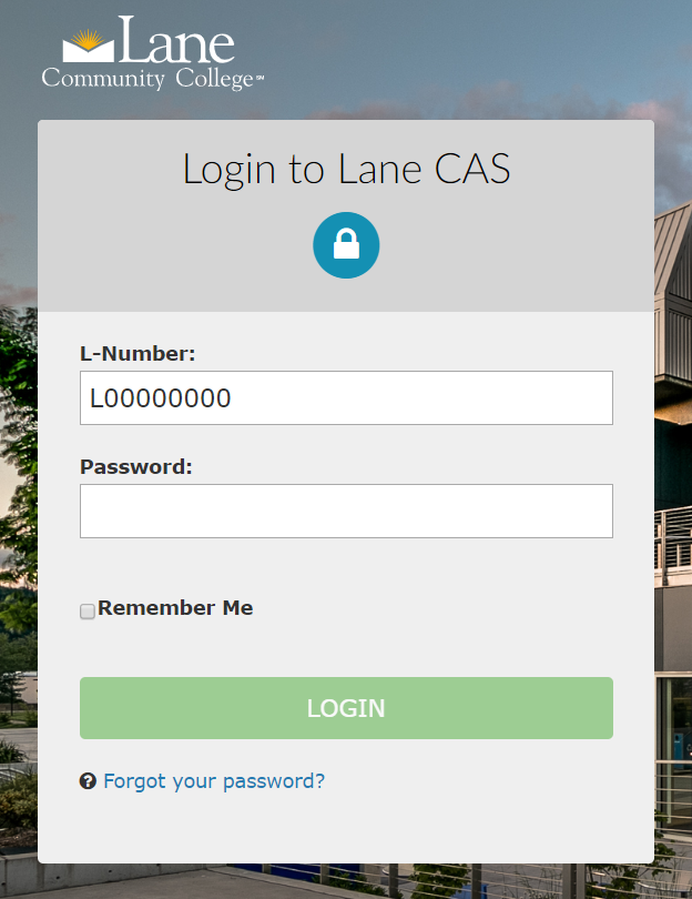 The image shows the CAS login menu. 