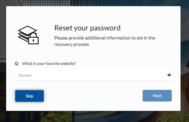 Security question entry field.