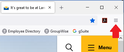 Firefox menu button (three horizontal lines)at the top right of the browser window.