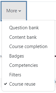 The image shows the dropdown labeled "more"