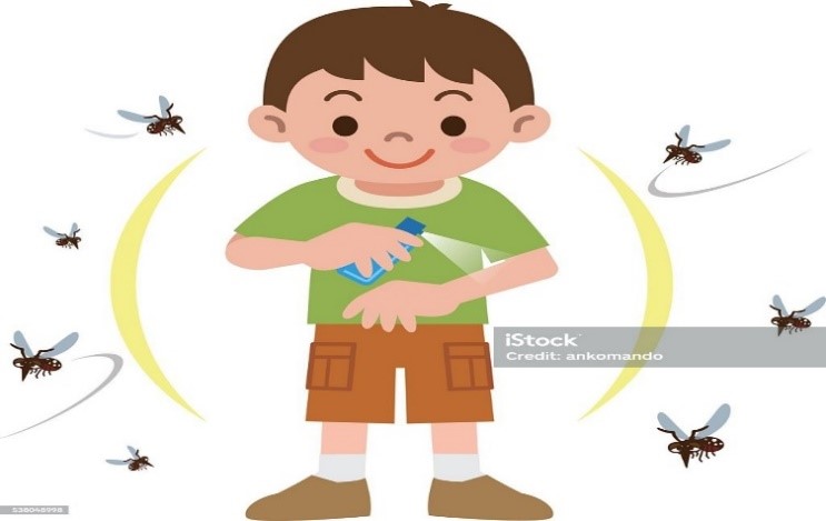 Boy To Spray Insect Repellent Stock Illustration - Download Image Now - iStock