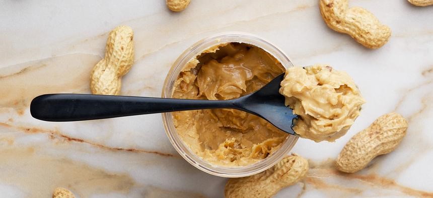 peanut butter on a spoon