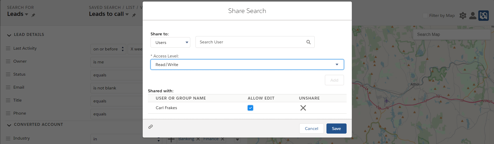 Sharing search