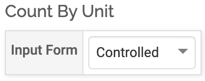 Input Form section with Controlled selected