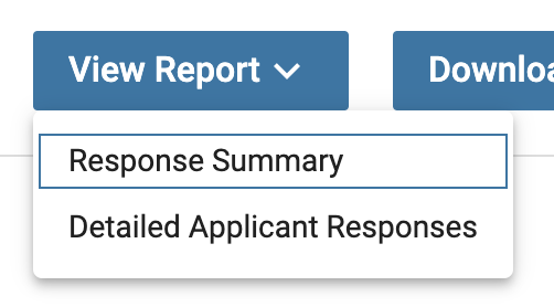 Response Summary button selected under the View Report Dropdown