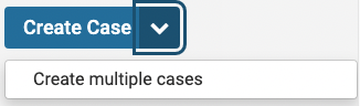 Create Case dropdown with Create Multiple Cases available to select.