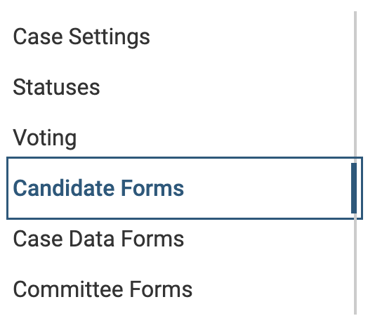 Candidate Forms selected