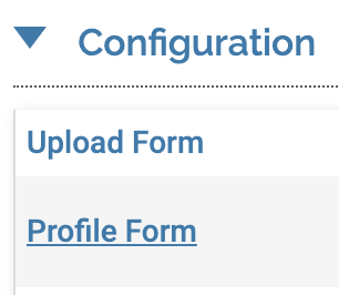 Configuration section with Profile Form selected