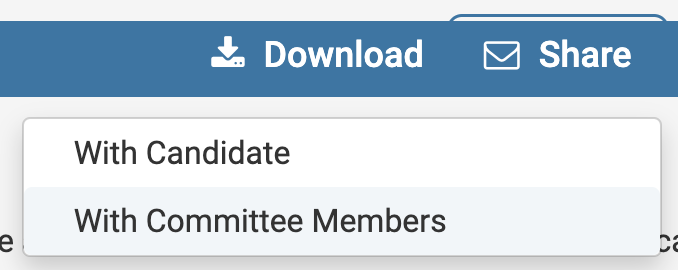 Share dropdown with With Committee Members selected