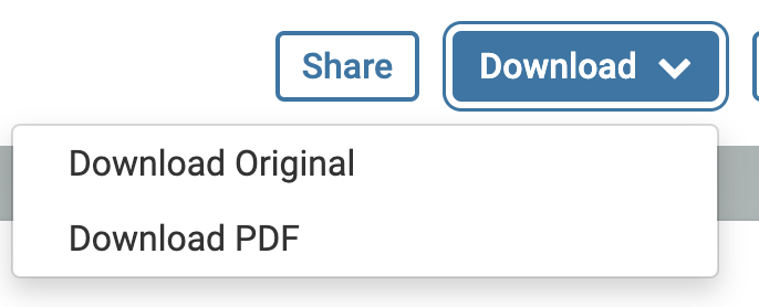 Download button selected with Download Original and Download PDF shown in the dropdown