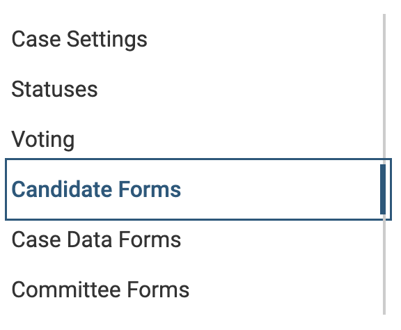Candidate Forms tab selected