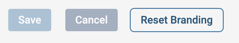 Reset Branding selected adjacent the the Save and Cancel buttons