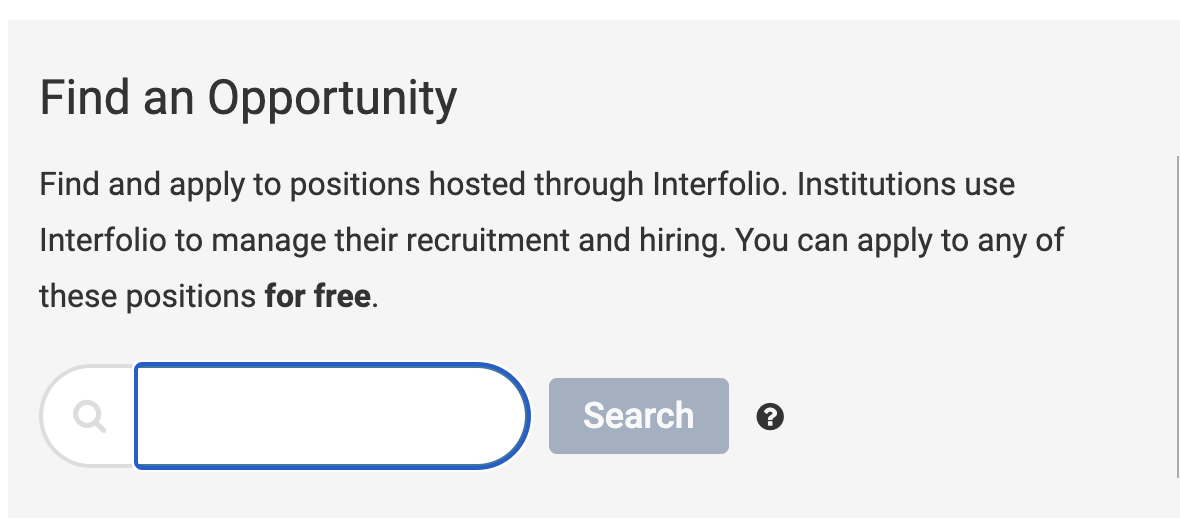Find an Opportunity section with search bar selected