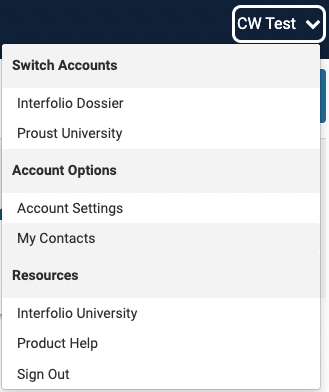 Name dropdown with My Contacts selected