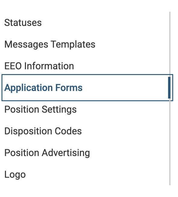 Application Forms selected