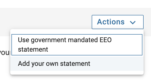 Add your own statement selected below the Actions dropdown