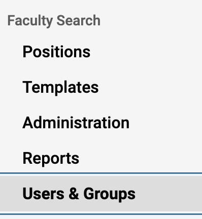 Users & Groups selected under Faculty Search