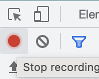 Red button with highlight around it adjacent to the circle with cross through it