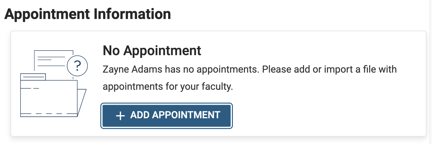 Add Appointment button selected under the Appointment Information section
