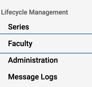 Faculties selected under Lifecycle Management