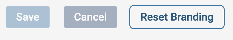 Reset Branding button selected adjacent to the Save and Cancel buttons