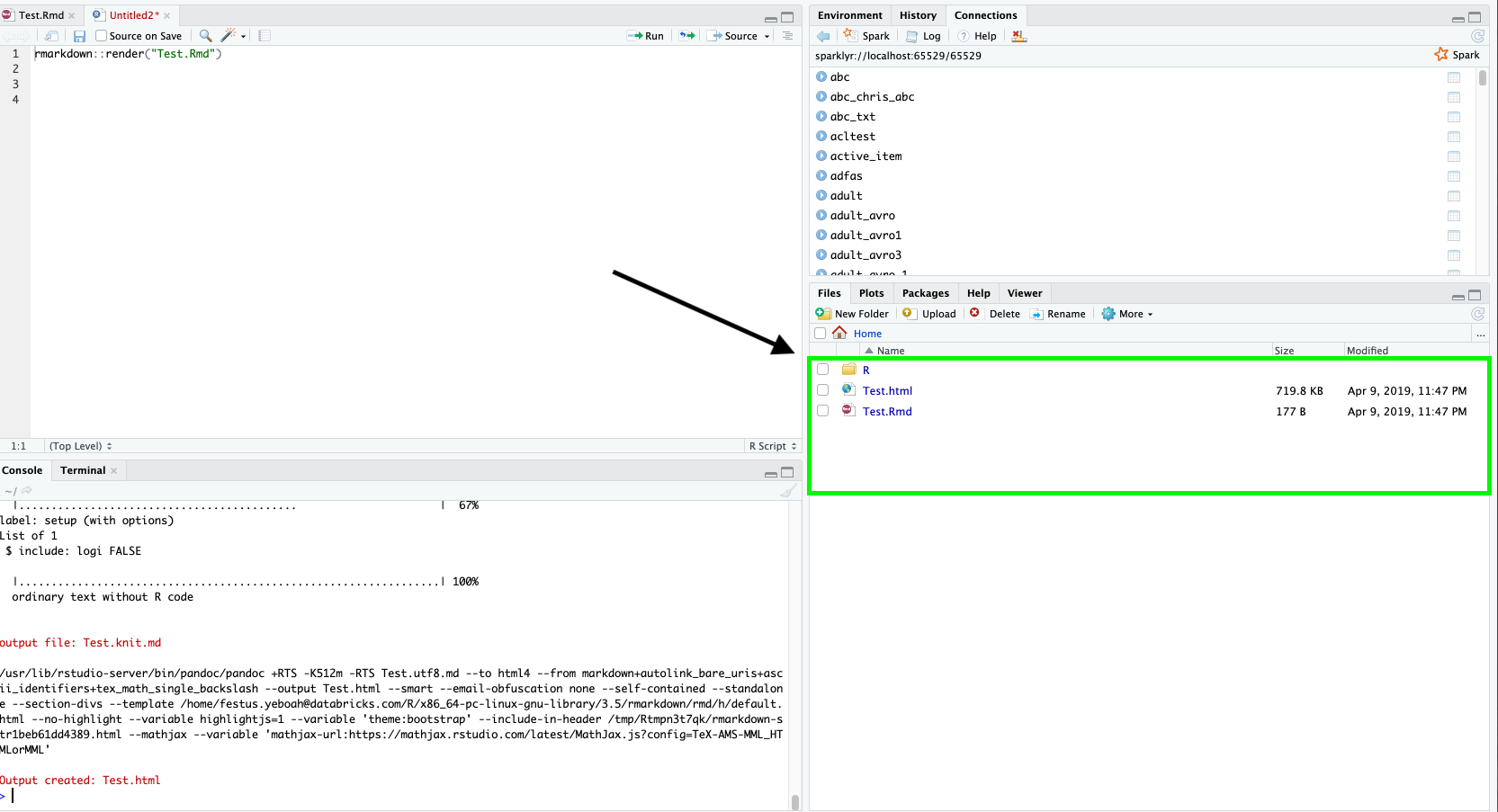 RStudio image with files tab highlighted.