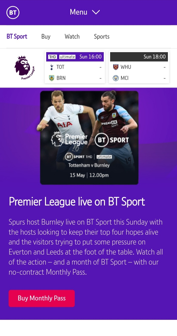 How to watch BT Sports UK with PureVPN