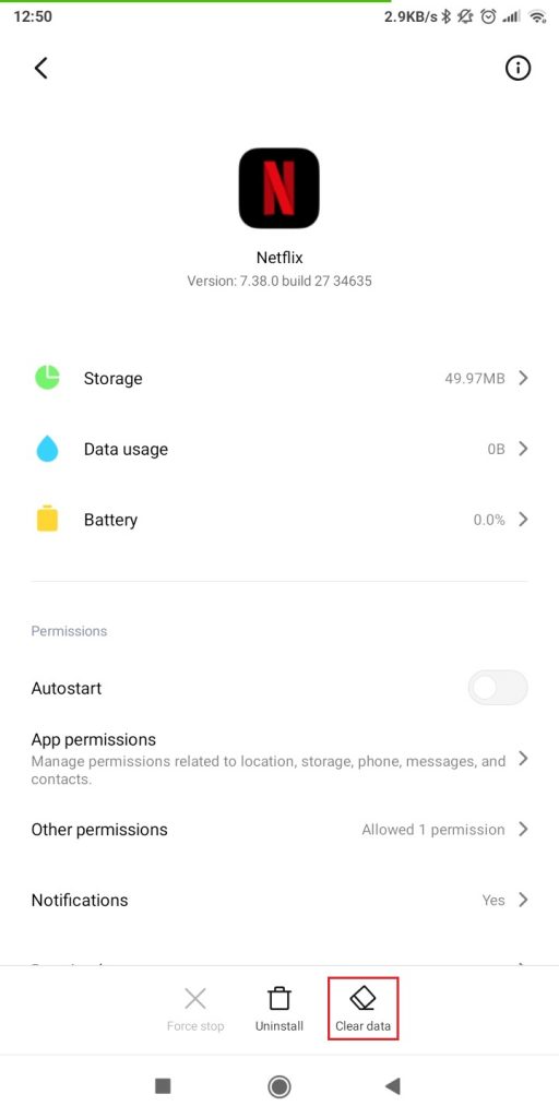 Clear Data in android