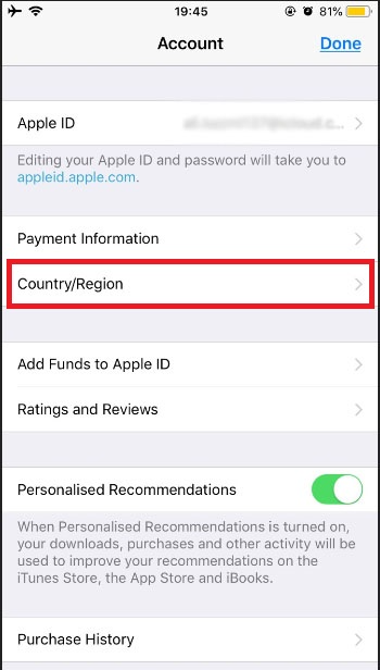 Tap-Country/Region-App-store-iTunes
