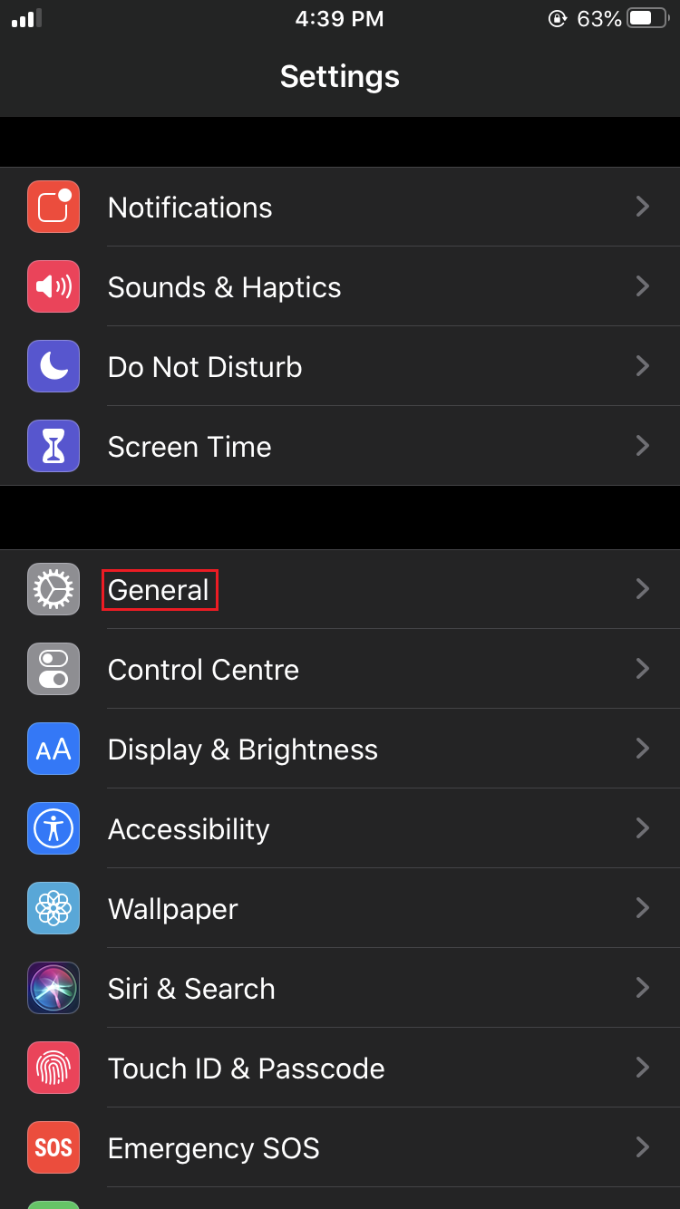 Tap General | How to Reset Network Settings on iPhone / iOS