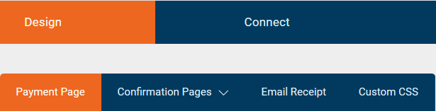 CardConnect Hosted Payment Page Setup Design Tab Options