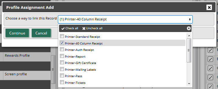 Profile Assignments determine how auth receipt profile will be used