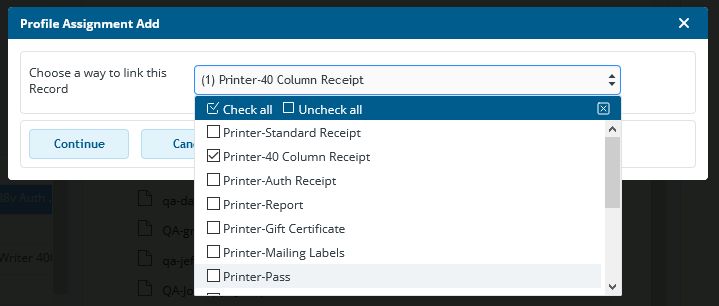 Linking an Auth Receipt profile and determining its use