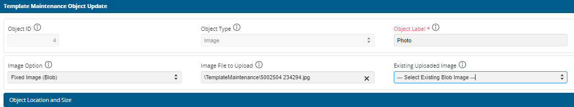 Template Maintenance Object Update