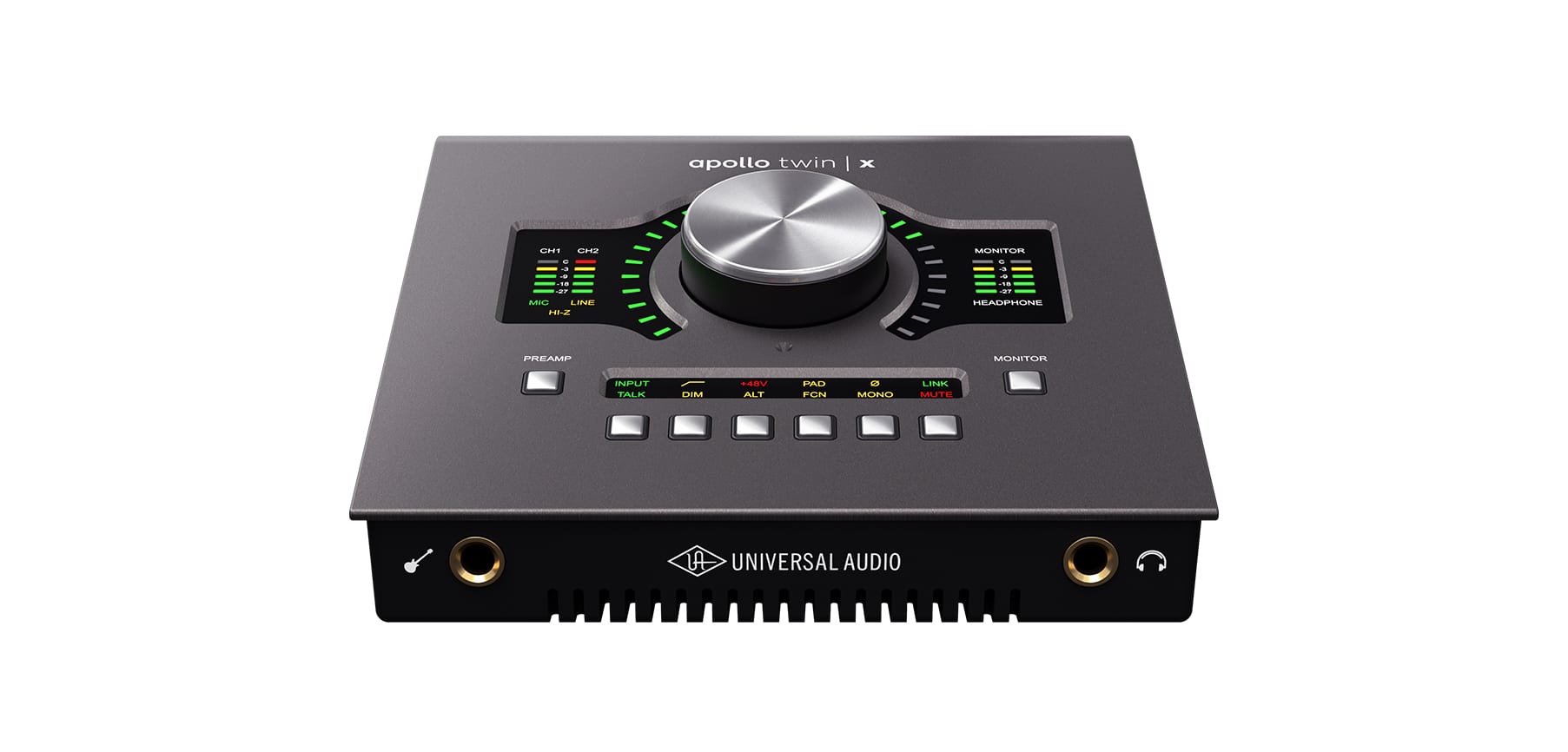 image of the Apollo Twin X interface by Universal Audio