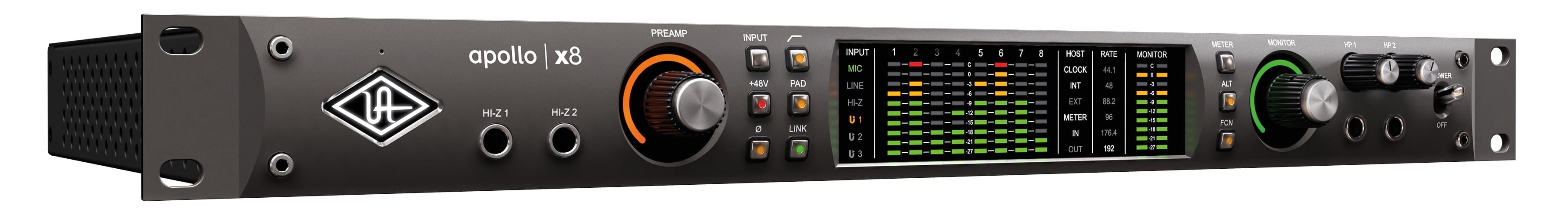 image of the Apollo x8 interface by Universal Audio