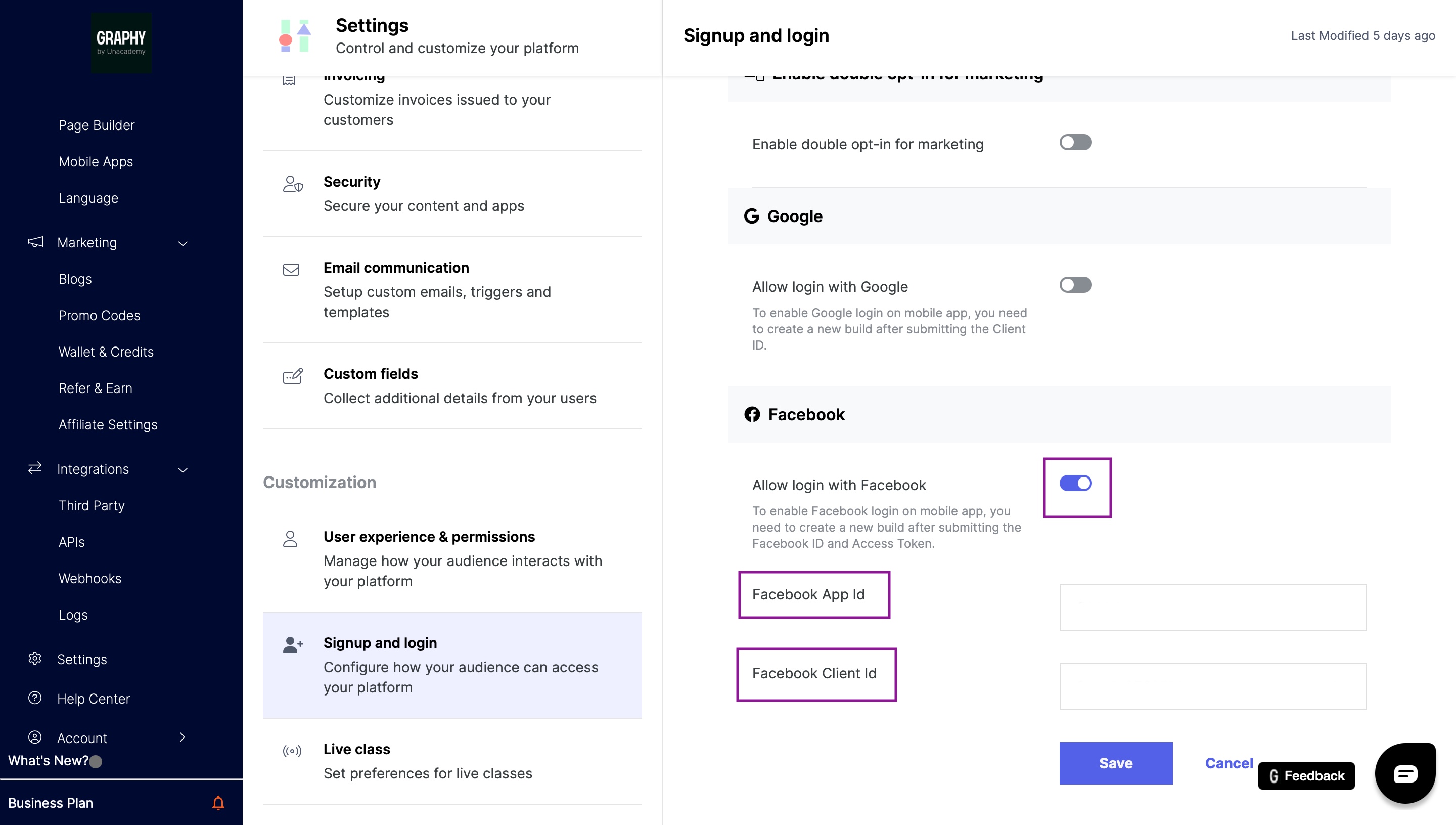 How To Set Up Facebook Login – SiteGiant Support Centre