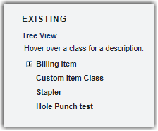 existing items window