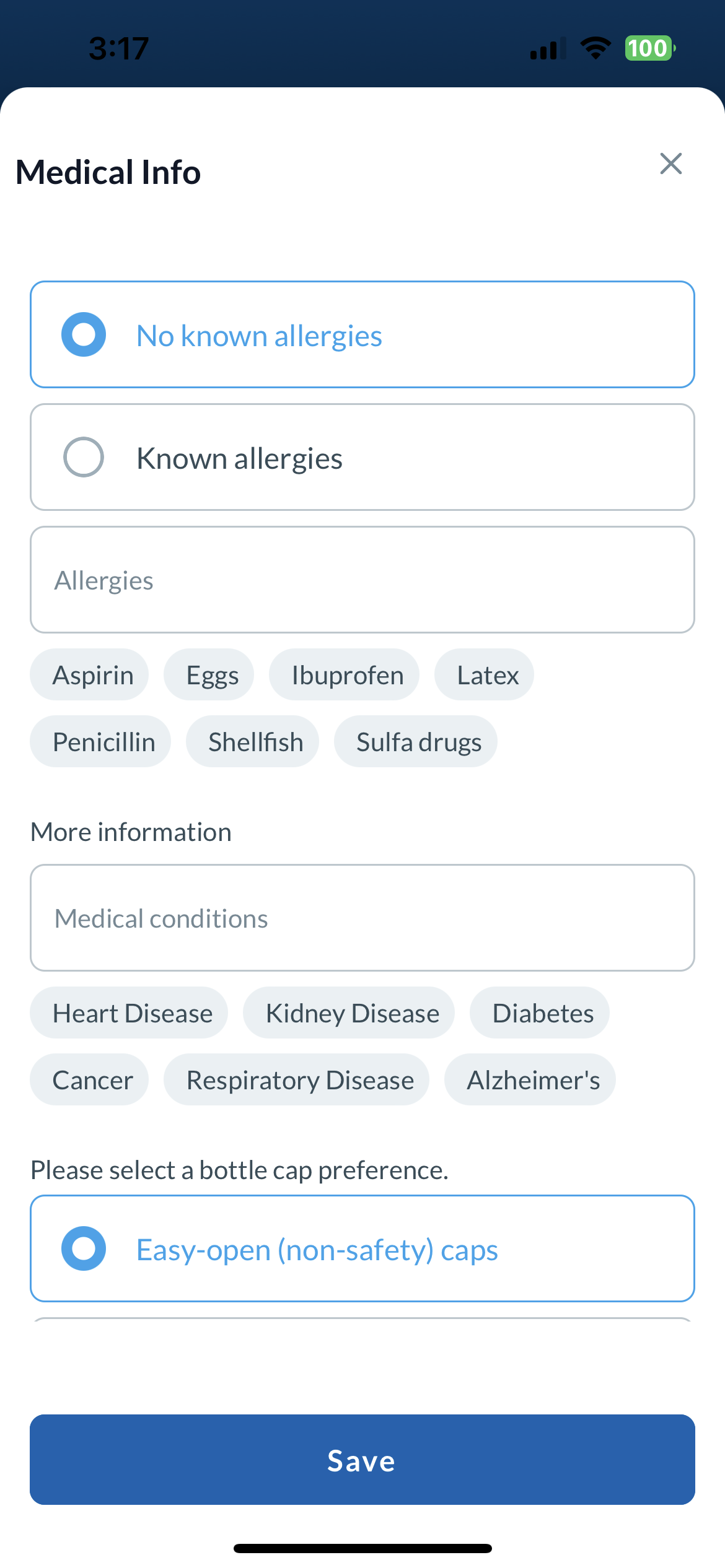 medical info in patient portal lumistry app