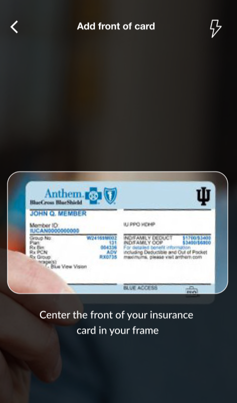 lumistry patient portal mobile app front of card insurance upload