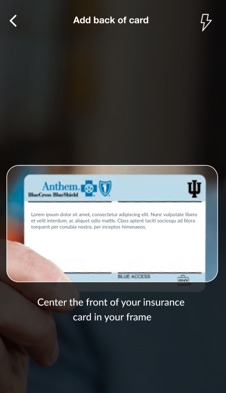 lumistry patient portal mobile app back of card insurance upload