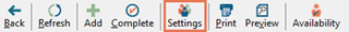 Screenshot of Settings icon highlighted