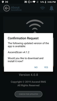 Captura de pantalla de la ventana emergente de solicitud de confirmación que dice "¿Desea descargarlo e instalarlo ahora?" con opciones Sí y No