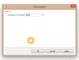 Screenshot of the filter editor with the grey box