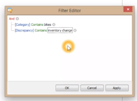 Screenshot of the filter editor with another set of filters added